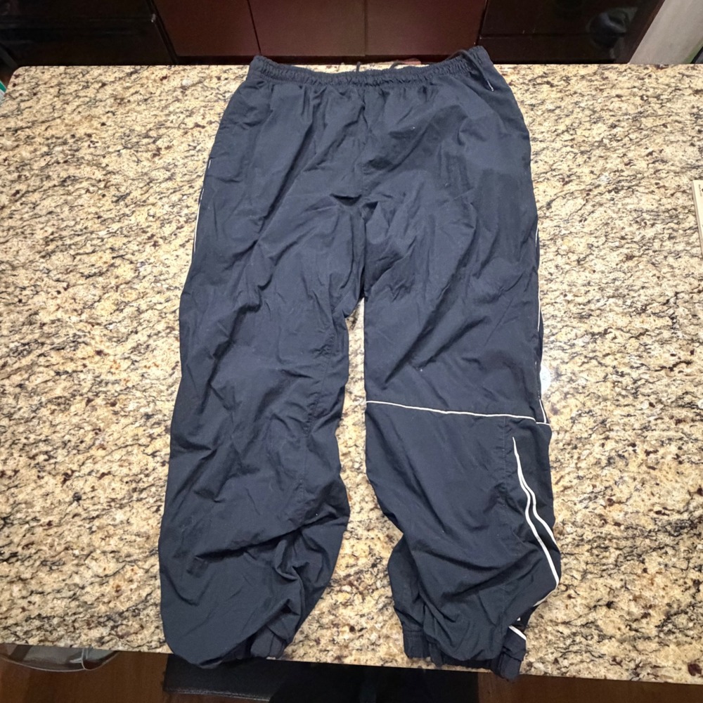 Nike SB Mens Black Track Pants XL White Piping Mesh Lined Skateboarding v